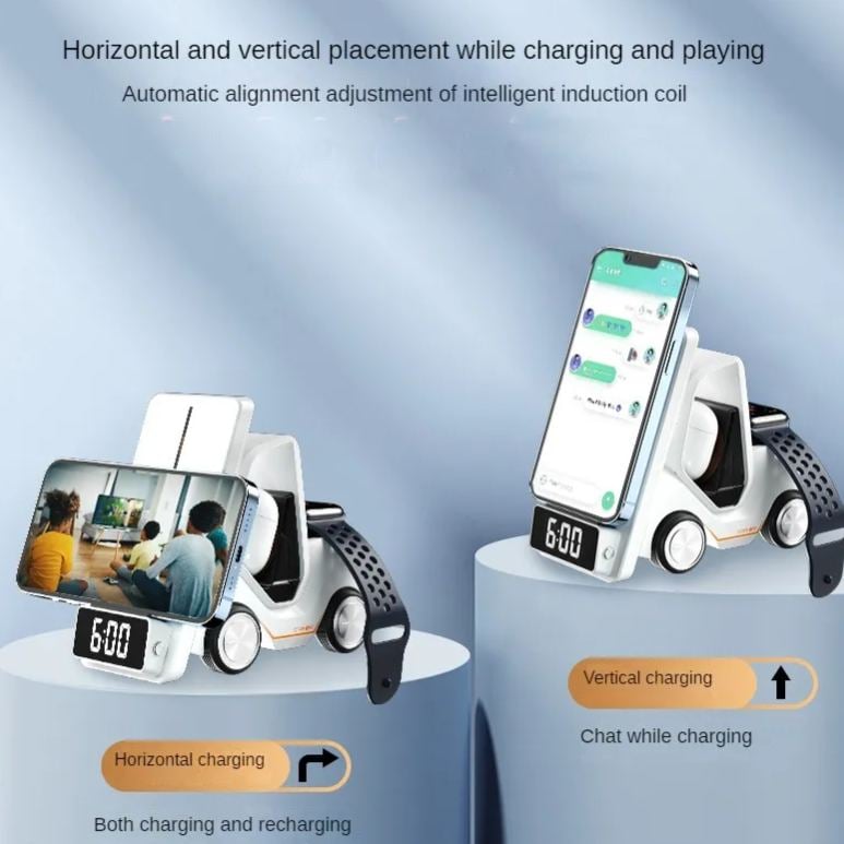New desktop 3-in-1 wireless fast charging bracket car shape
