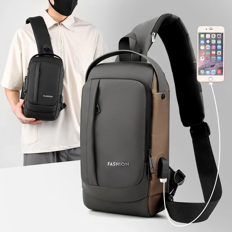 SmartKeep Men's USB Sling Bag