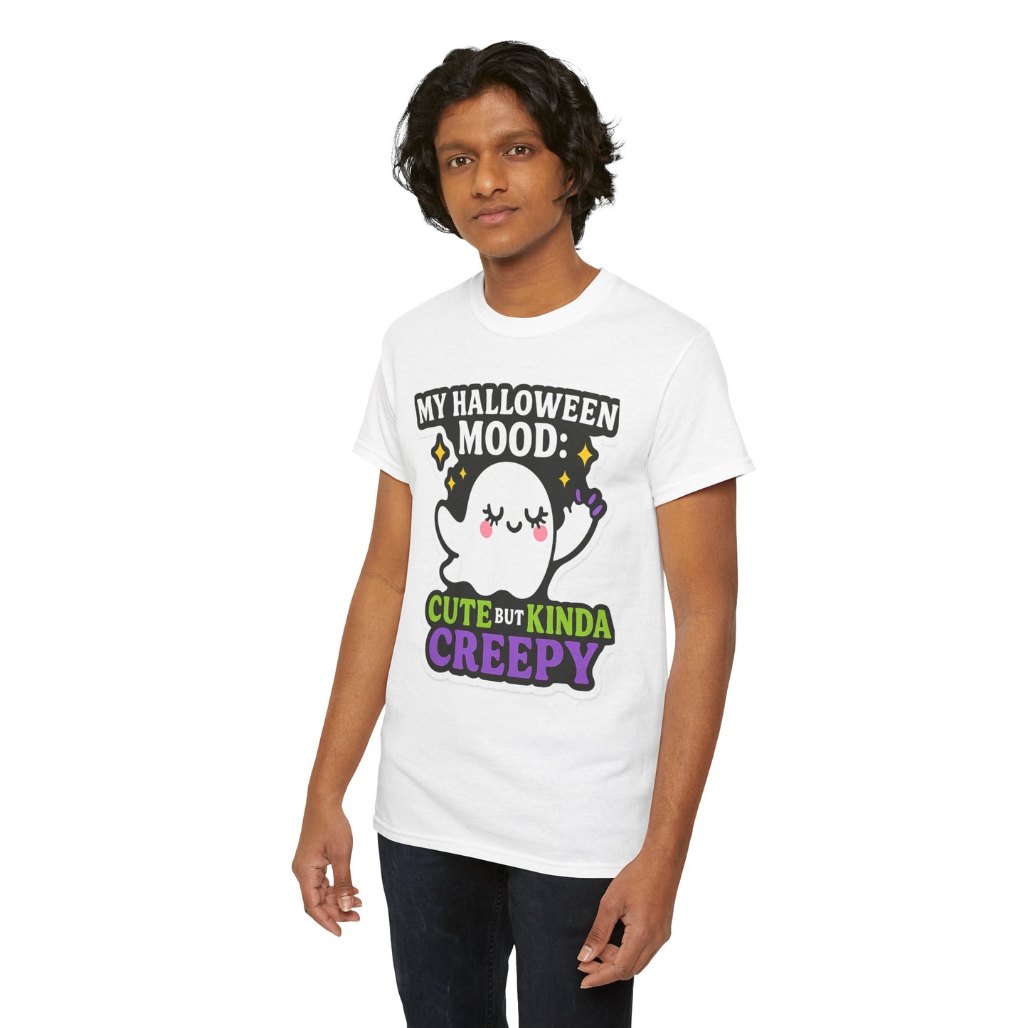 Cute But Kinda Creepy Halloween Tee — “My Halloween Mood” Ghost Shirt