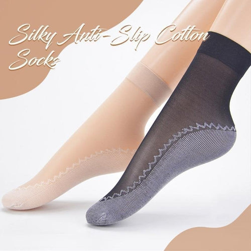 5 Pairs Silky Anti-Slip Cotton Socks