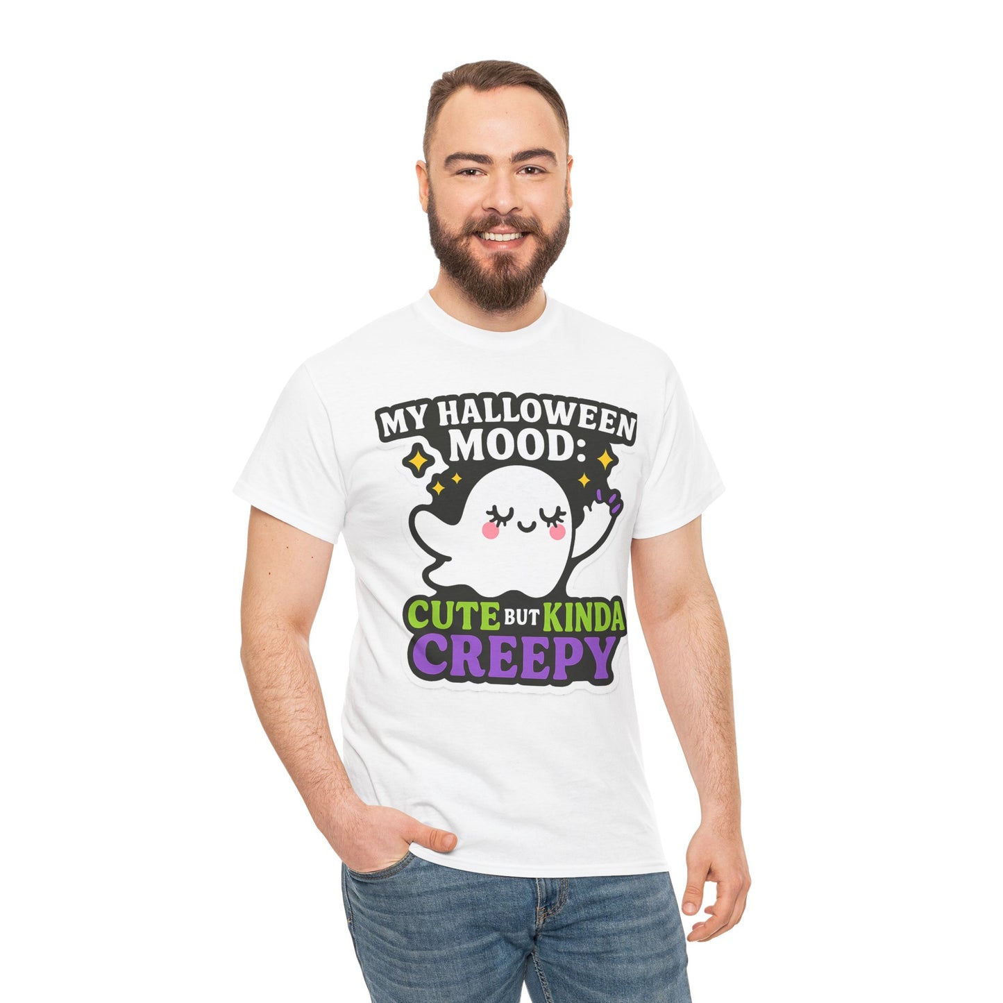 Cute But Kinda Creepy Halloween Tee — “My Halloween Mood” Ghost Shirt