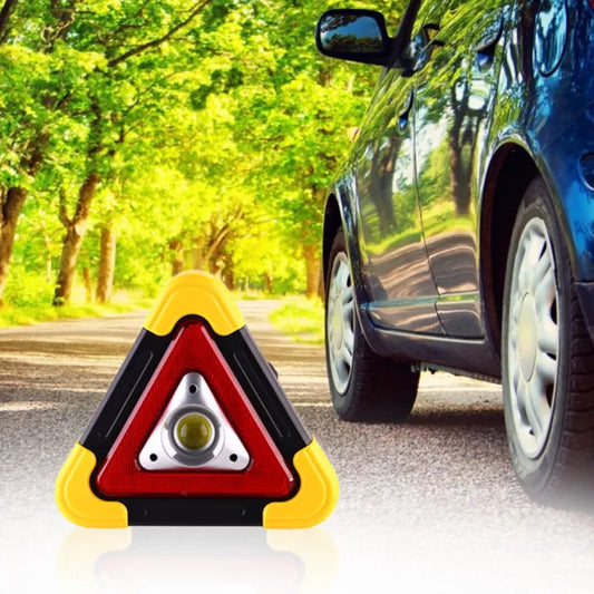 Solar LED Flashing Car Hazard Roadside Triangle Work Light