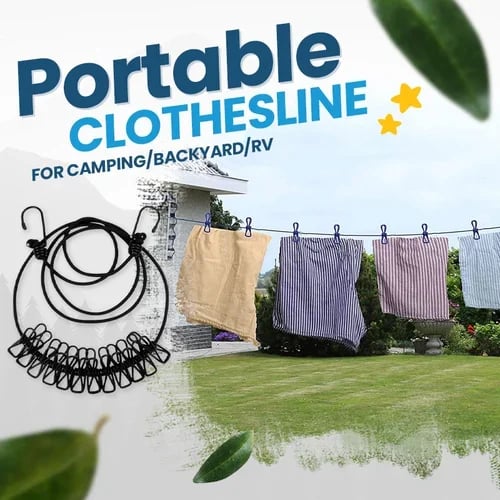 Clothesline with clips