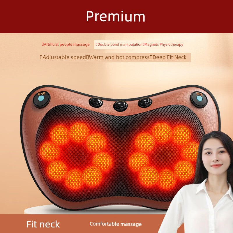 Neck Massager Waist Back Multifunctional Kneading Massage Pillow Shoulder Neck For Home Car Massage Instrument Gift
