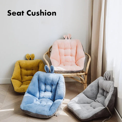 1pc Rabbit Ear Shaped Cushion Office Seat Backrest Thickened Plush Seat Cushion Super Soft Decoration Home