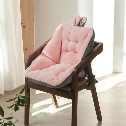 1pc Rabbit Ear Shaped Cushion Office Seat Backrest Thickened Plush Seat Cushion Super Soft Decoration Home