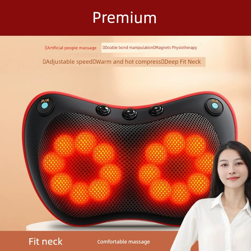 Neck Massager Waist Back Multifunctional Kneading Massage Pillow Shoulder Neck For Home Car Massage Instrument Gift