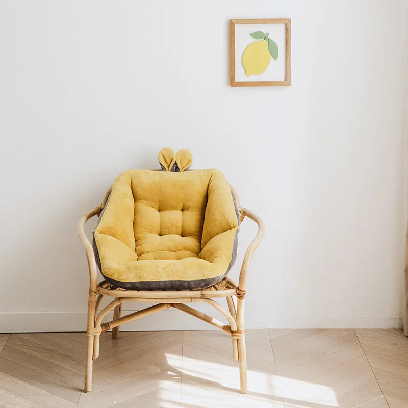 1pc Rabbit Ear Shaped Cushion Office Seat Backrest Thickened Plush Seat Cushion Super Soft Decoration Home