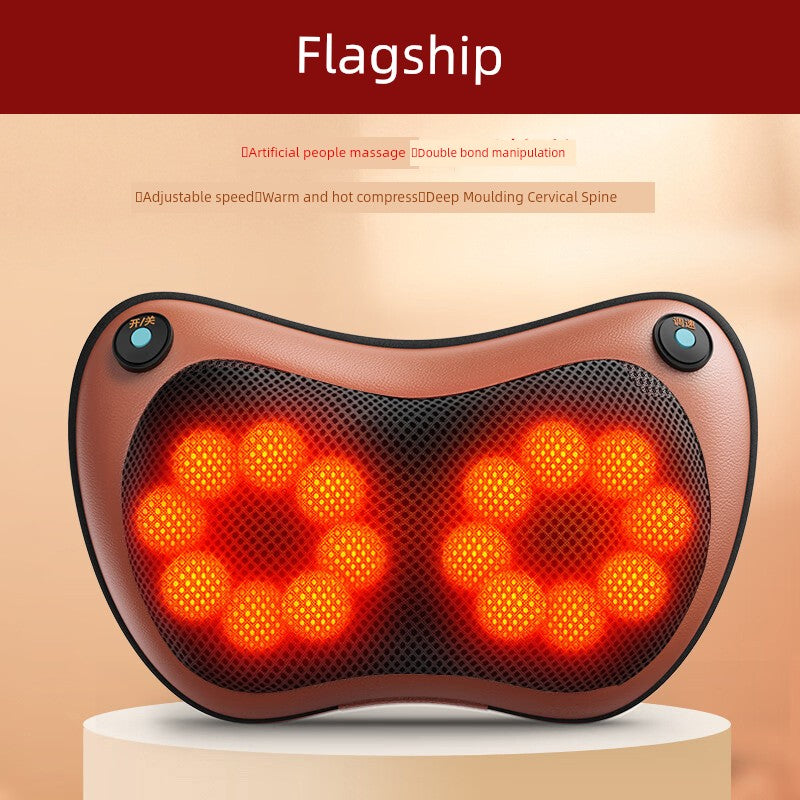 Neck Massager Waist Back Multifunctional Kneading Massage Pillow Shoulder Neck For Home Car Massage Instrument Gift