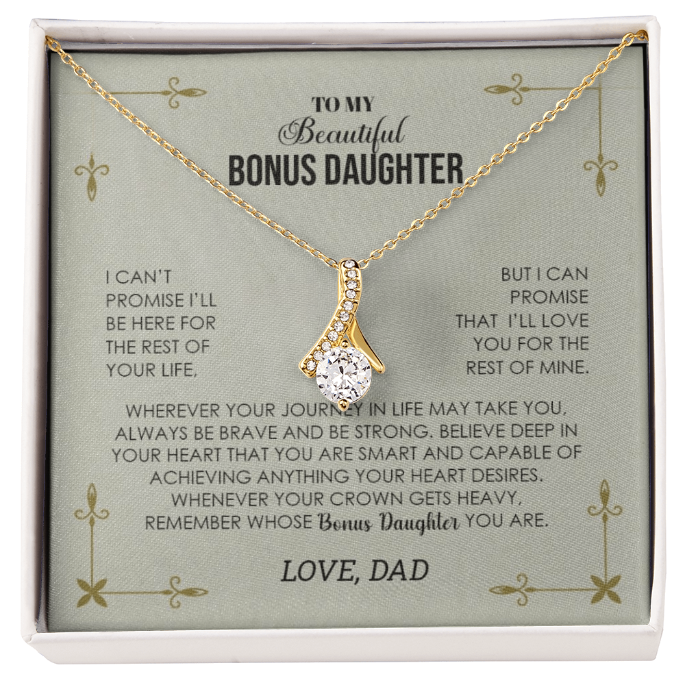 To My Bonus Daughter /  Alluring Beauty Necklace (Yellow & White Gold Variants)