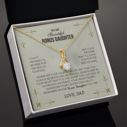 To My Bonus Daughter /  Alluring Beauty Necklace (Yellow & White Gold Variants)
