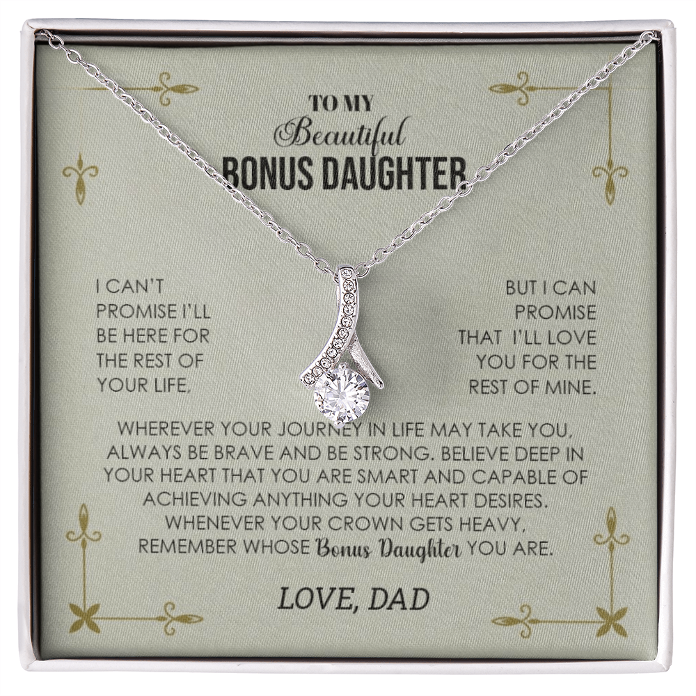 To My Bonus Daughter /  Alluring Beauty Necklace (Yellow & White Gold Variants)