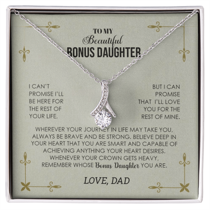 To My Bonus Daughter /  Alluring Beauty Necklace (Yellow & White Gold Variants)