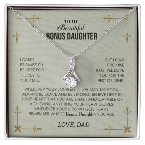 To My Bonus Daughter /  Alluring Beauty Necklace (Yellow & White Gold Variants)