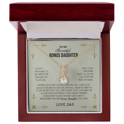 To My Bonus Daughter /  Alluring Beauty Necklace (Yellow & White Gold Variants)